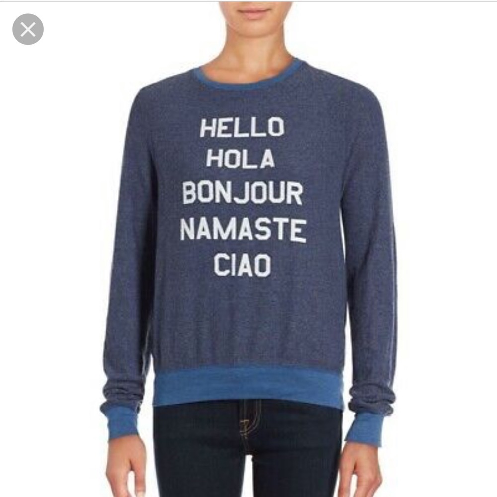 WILDFOX “Hello Hola Bonjour” Baggy Beach Jumper